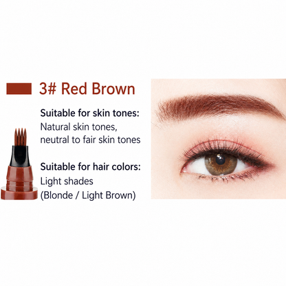 Foxexpro-Four-fork eyebrow pencil, water-resistant and sweat-proof