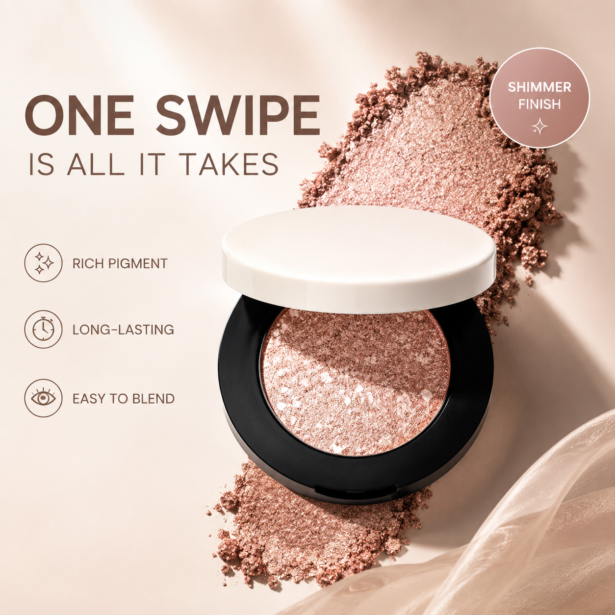 Metal-Reflecting Eyeshadow-easy to carry