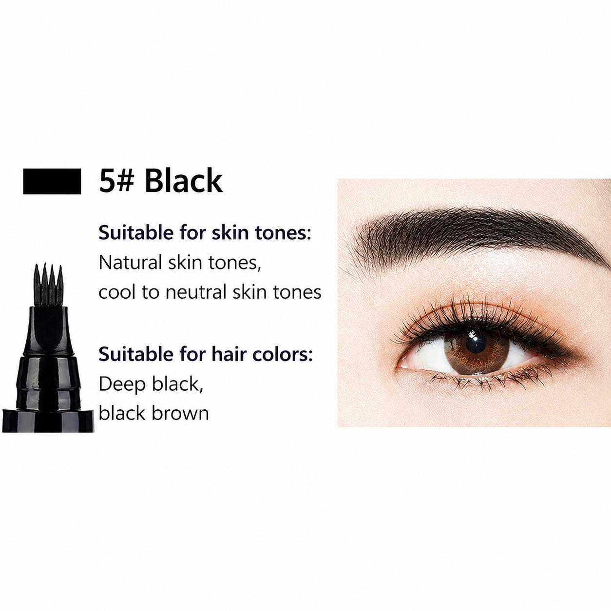 Foxexpro-Four-fork eyebrow pencil, water-resistant and sweat-proof