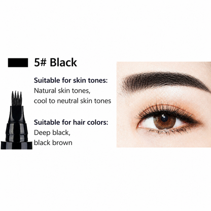 Foxexpro-Four-fork eyebrow pencil, water-resistant and sweat-proof