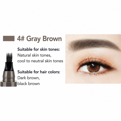 Foxexpro-Four-fork eyebrow pencil, water-resistant and sweat-proof