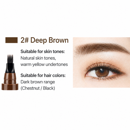 Foxexpro-Four-fork eyebrow pencil, water-resistant and sweat-proof