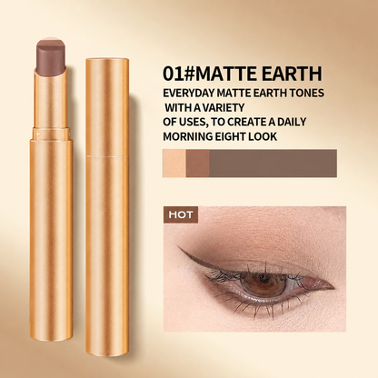 Three-color eyeshadow stick lazy pearl shimmer gradient contour highlight without smudging