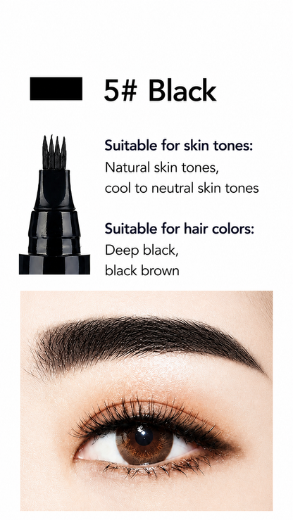 Four-fork eyebrow pencil, water-resistant and sweat-proof