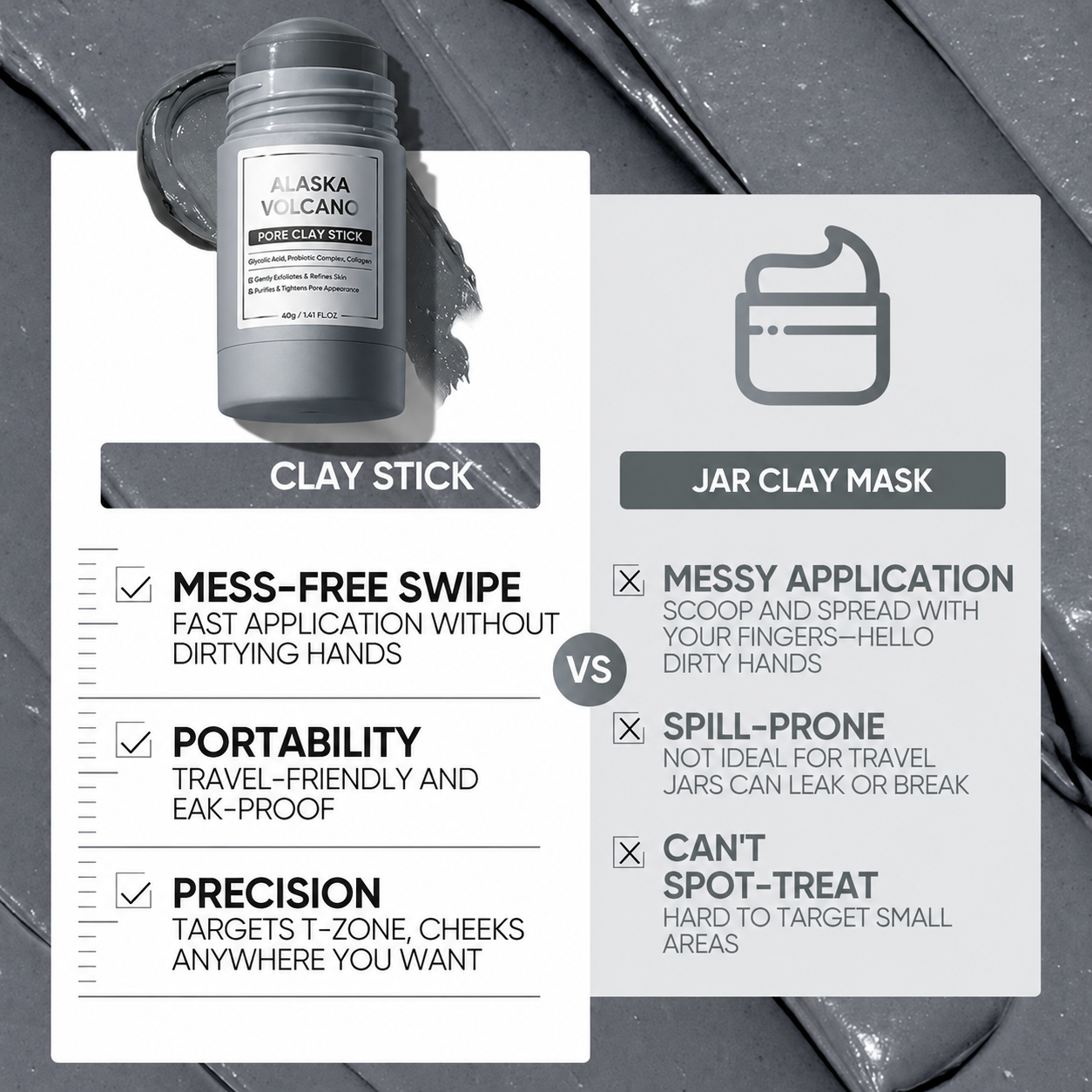 Cleansing mask mud removes blackheads, exfoliates, and minimizes pores