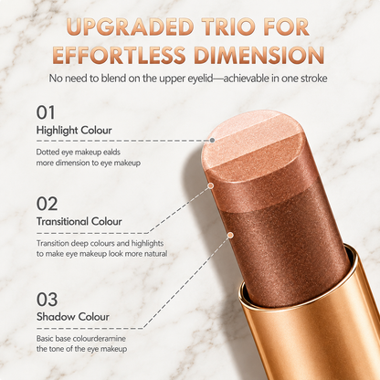 Three-color eyeshadow stick lazy pearl shimmer gradient contour highlight without smudging