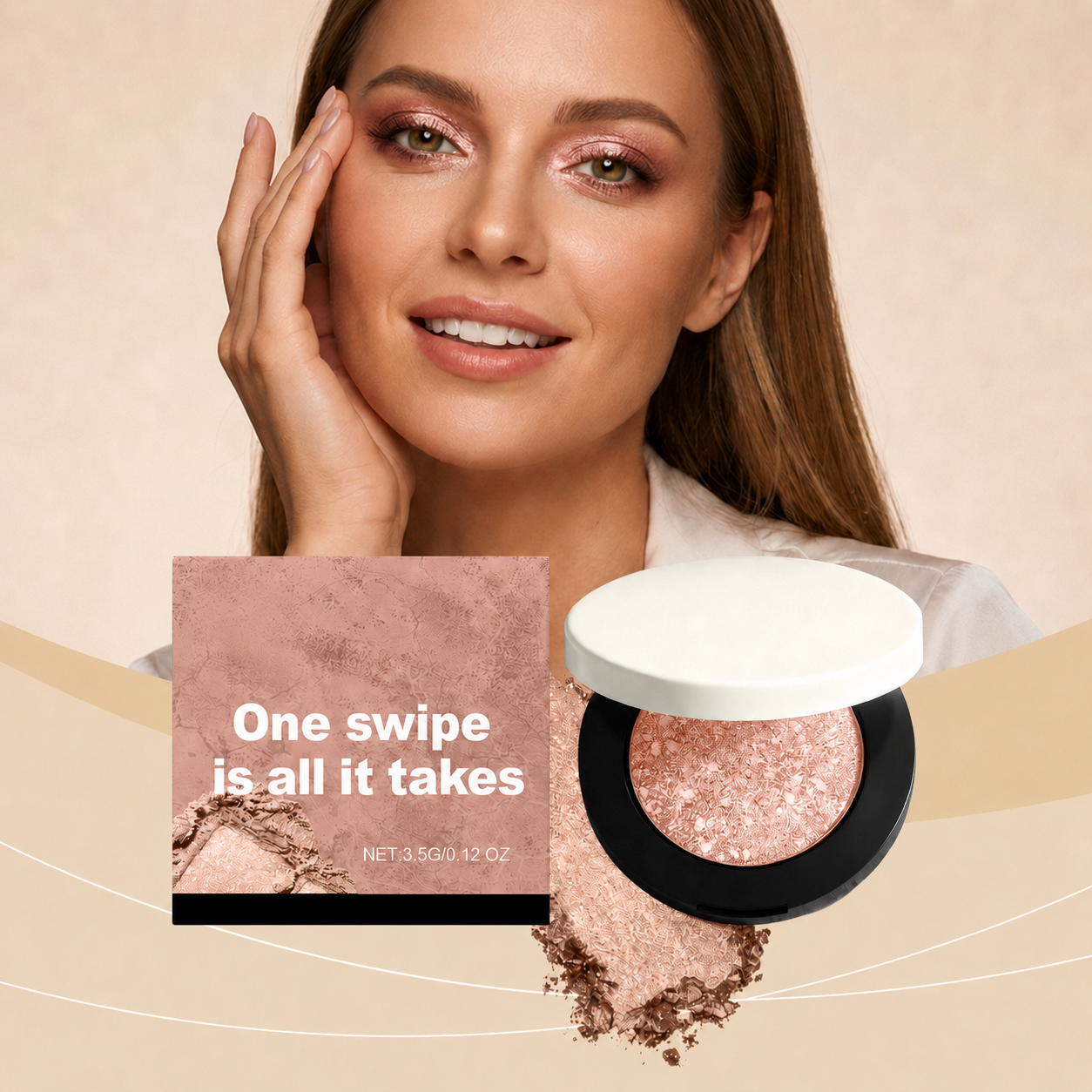 Metal-Reflecting Eyeshadow-easy to carry