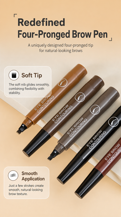 Four-fork eyebrow pencil, water-resistant and sweat-proof