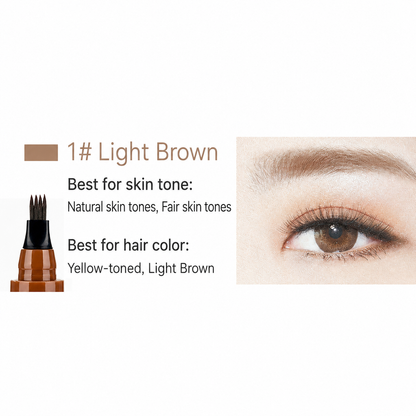 Foxexpro-Four-fork eyebrow pencil, water-resistant and sweat-proof